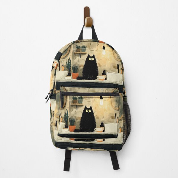 Item preview, Black Cat on the Bathroom Counter – The Secret Life of Cats designed and sold by Erika Kaisersot.