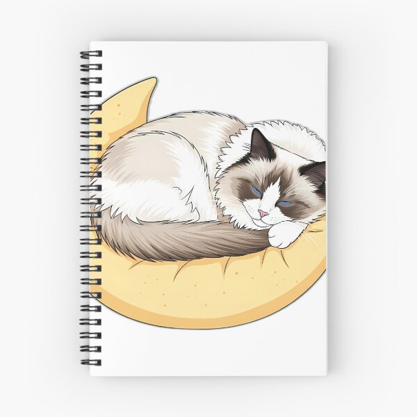 Item preview, Ragdoll Curled Moon Pillow Cat designed and sold by pumsquare.