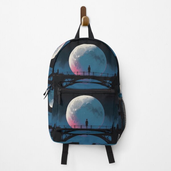 Item preview, Moon Beyond Silence – Lone Figure on the Bridge designed and sold by KiraChie.