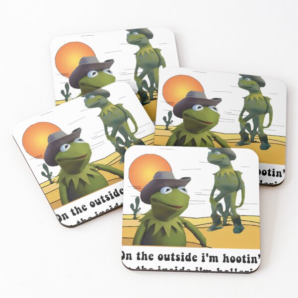 Item preview, On the outside i'm hootin on the inside i'm hollerin kermit cowboy meme designed and sold by GarinaguHN.