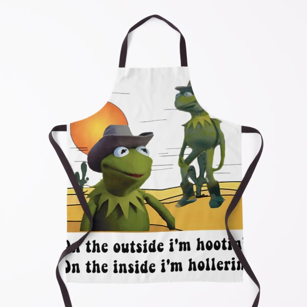 Item preview, On the outside i'm hootin on the inside i'm hollerin kermit cowboy meme designed and sold by GarinaguHN.
