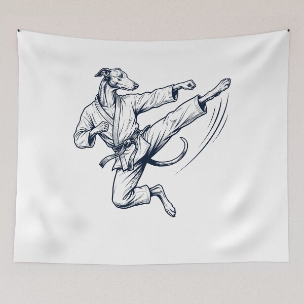 Item preview, Vintage Greyhound Doing Karate Martial Art Dog Lover designed and sold by TerryConnells.