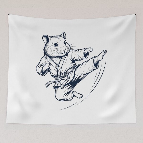 Item preview, Vintage Hamster Doing Karate Martial Art Animal Lover designed and sold by TerryConnells.