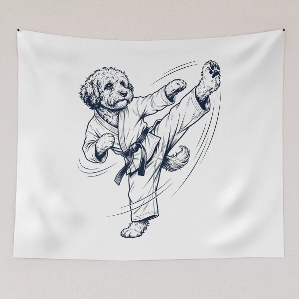 Item preview, Vintage Havanese Doing Karate Martial Art Dog Lover designed and sold by TerryConnells.