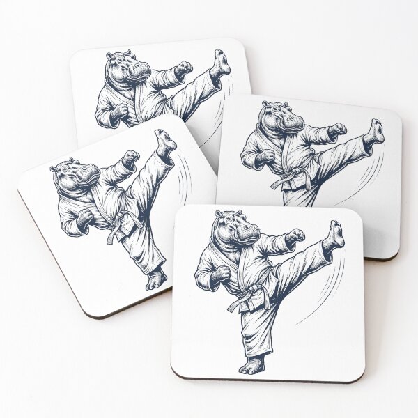 Item preview, Vintage Hippo Doing Karate Martial Art Animal Lover designed and sold by TerryConnells.