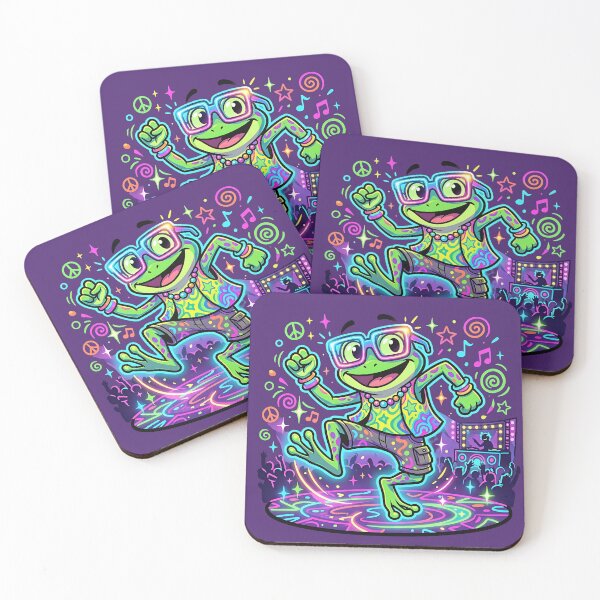 Item preview, Funky Party Frog – Neon Groove Vibes designed and sold by RH Design Lab.