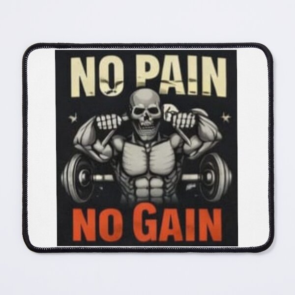 Item preview, No Pain No Gain Skull-Design Illustration designed and sold by The Crafted Spirits.