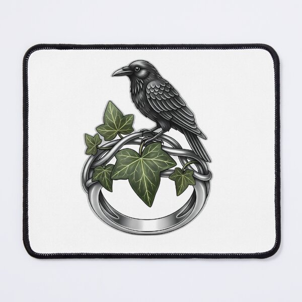 Item preview, Crow Silver Ring Ivy Crest designed and sold by pumsquare.