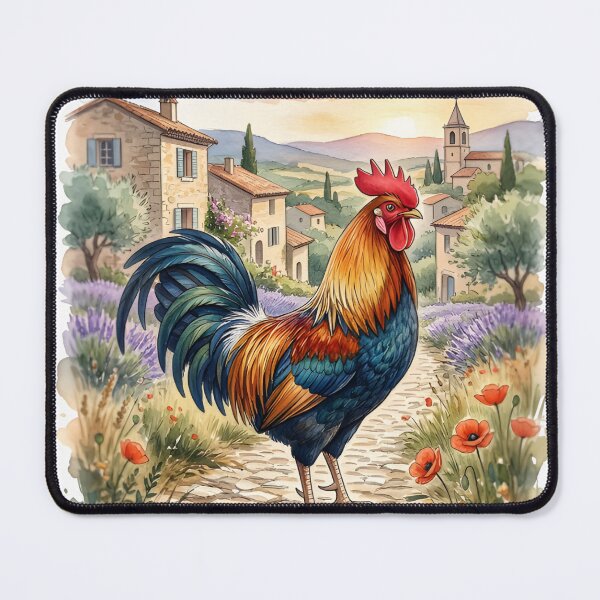 Item preview, Gallic Rooster Overlooking a Provencal Village designed and sold by RubisLeaf.