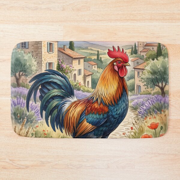 Item preview, Gallic Rooster Overlooking a Provencal Village designed and sold by RubisLeaf.