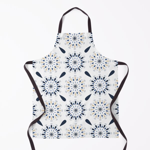 Item preview, Scandinavian Floral Geometric Pattern Blue Beige Minimal Seamless Design designed and sold by CHANCHANAI.