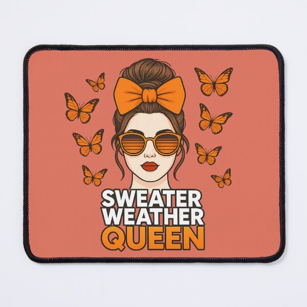 Item preview, Sweater Weather Queen – Warm Terracotta Edition | Retro Fall Aesthetic Cozy Autumn Outfit | Cute Fall Shirt Hoodie Gift for Women Girls designed and sold by Raslanity.