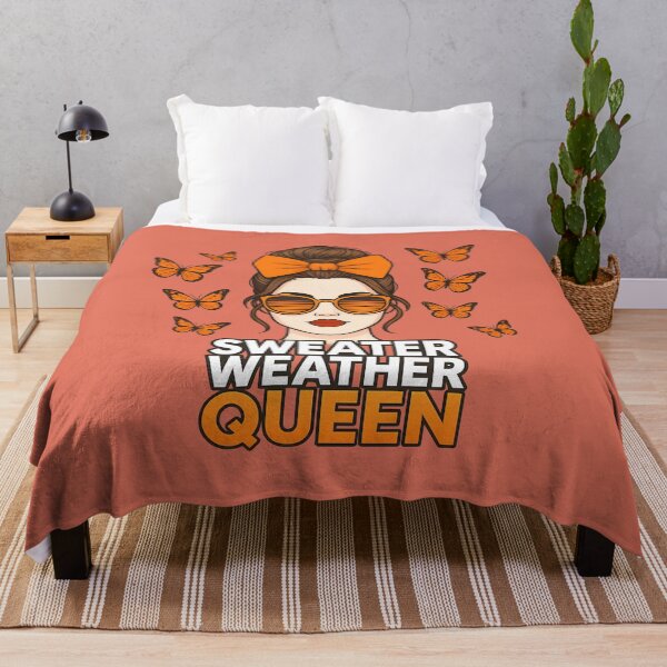 Item preview, Sweater Weather Queen – Warm Terracotta Edition | Retro Fall Aesthetic Cozy Autumn Outfit | Cute Fall Shirt Hoodie Gift for Women Girls designed and sold by Raslanity.