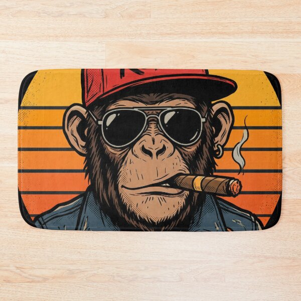 Item preview, Rebel Monkey in Denim Jacket and Red Cap Vintage Art designed and sold by seven things shop.