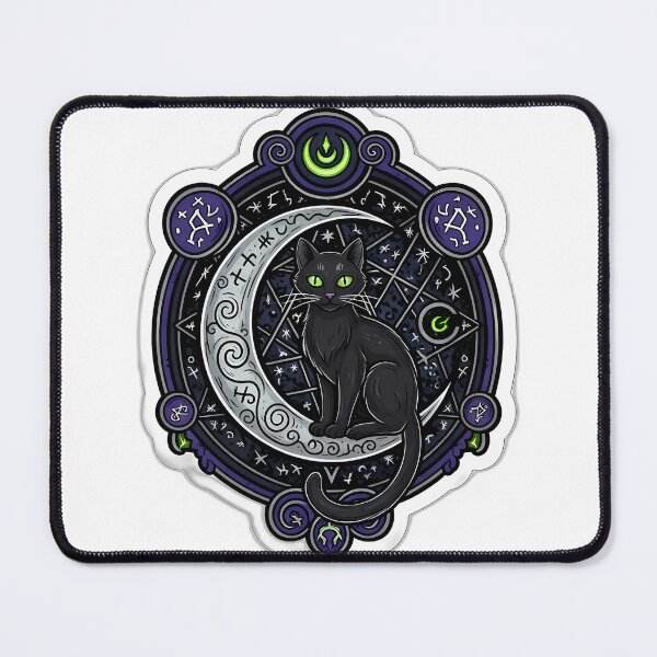 Item preview, Mystical Black Cat Moon Spellbook Sigil designed and sold by IllumeInk.