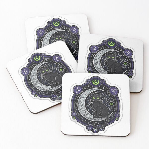 Item preview, Mystical Black Cat Moon Spellbook Sigil designed and sold by IllumeInk.