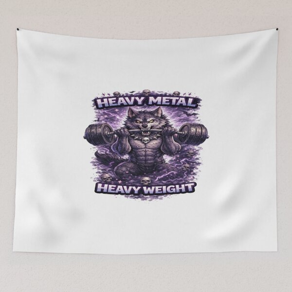 Item preview, Heavy Metal Heavy Weight Wolf – Gothic Gym Fitness Aesthetic designed and sold by InkedRebel.