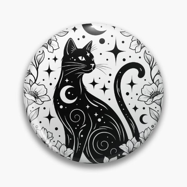 Item preview, Moon Garden Black Cat Emblem designed and sold by IllumeInk.