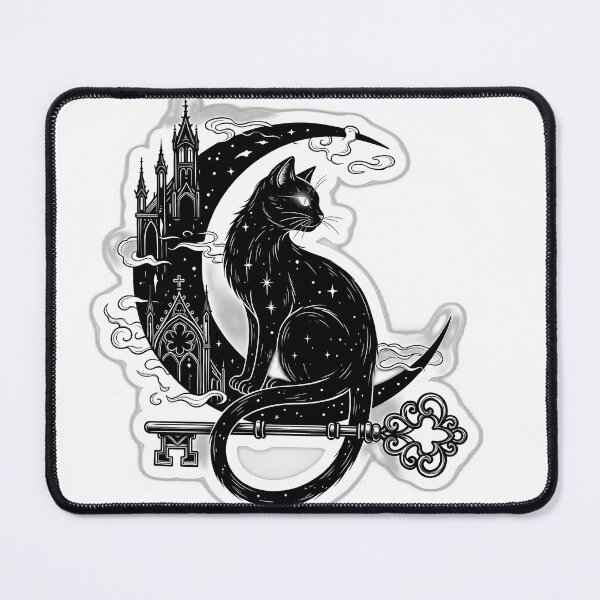 Item preview, Black Cat Crescent Key Sigil designed and sold by IllumeInk.
