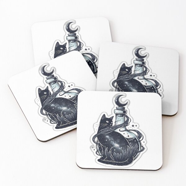 Item preview, Black Cat Starry Potion Shelf Emblem designed and sold by IllumeInk.