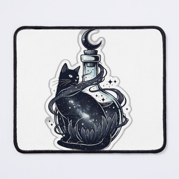 Item preview, Black Cat Starry Potion Shelf Emblem designed and sold by IllumeInk.