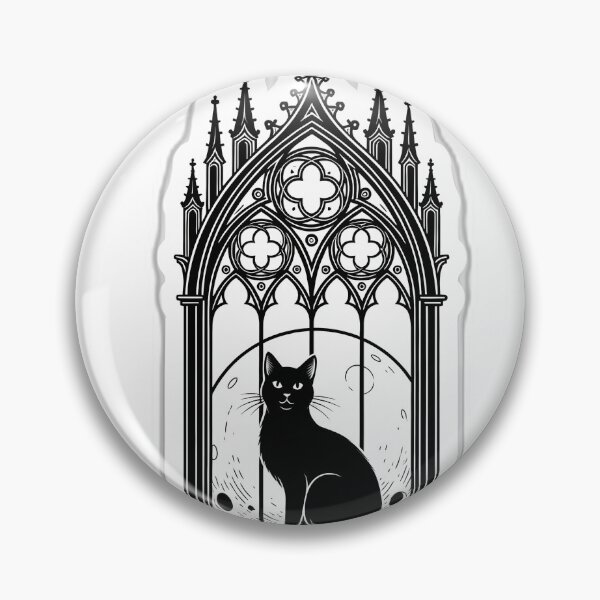 Item preview, Black Cat Lunar Window Arch Crest designed and sold by IllumeInk.