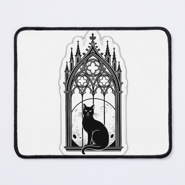 Item preview, Black Cat Lunar Window Arch Crest designed and sold by IllumeInk.