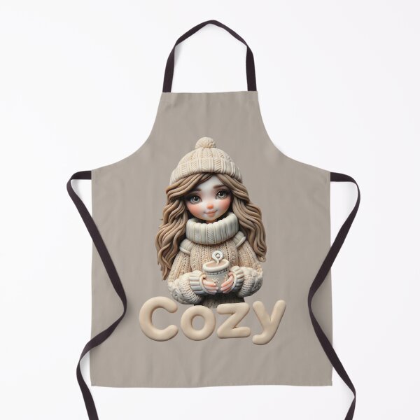 Item preview, Cute Cozy Girl Illustration – Aesthetic Coffee Lover Art, Soft Neutral Kawaii Design designed and sold by Raslanity.
