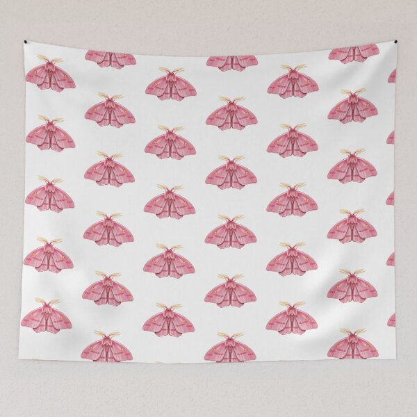 Item preview, Colorful moth with pink wings and unique features resting on a plain background during daylight designed and sold by Ms. Iryna.