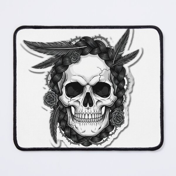 Item preview, Gothic Braid Skull Portrait designed and sold by IllumeInk.