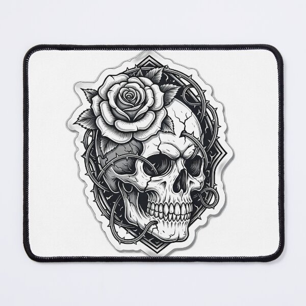 Item preview, Gothic Skull Rose Emblem designed and sold by IllumeInk.