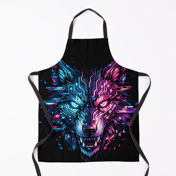 Item preview, Cyberpunk Wolf Head Glitch Design – Neon Blue Pink Tech Wolf Graphic designed and sold by JonelCrafts.