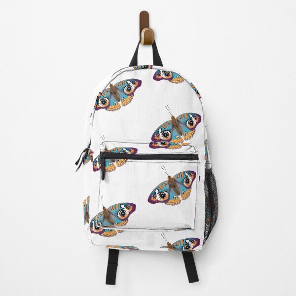 Item preview, Colorful butterfly with blue and orange wings sits on white background during springtime in nature designed and sold by Ms. Iryna.