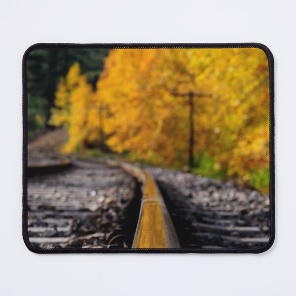 Item preview, Railway Track in Autumn – Golden Leaves Perspective View designed and sold by onubi.