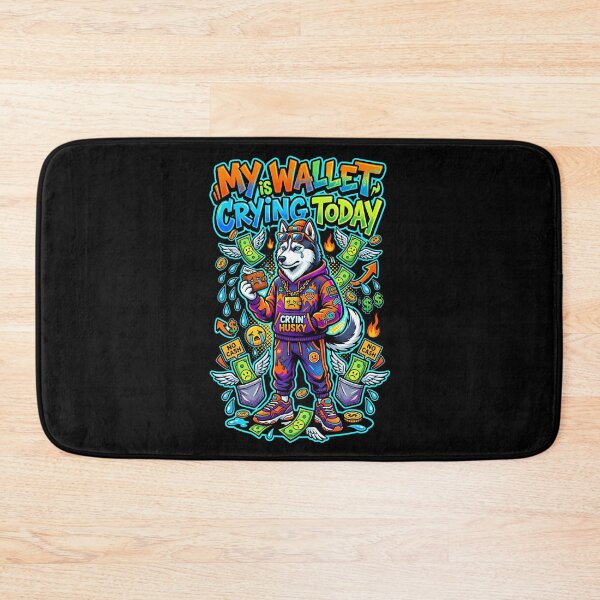 Item preview, Husky My Wallet Is Crying Today Streetwear Typography Art designed and sold by Tong4130.