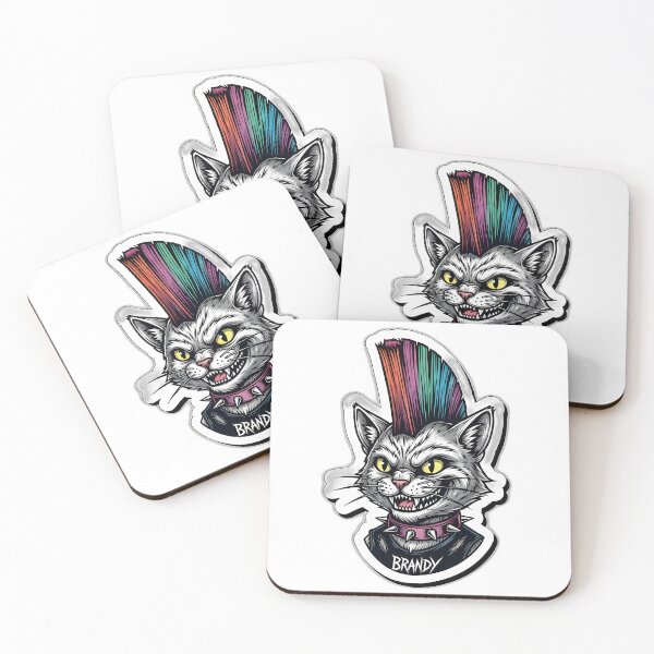Item preview, Punk Rock Cat Mohawk Emblem designed and sold by IllumeInk.