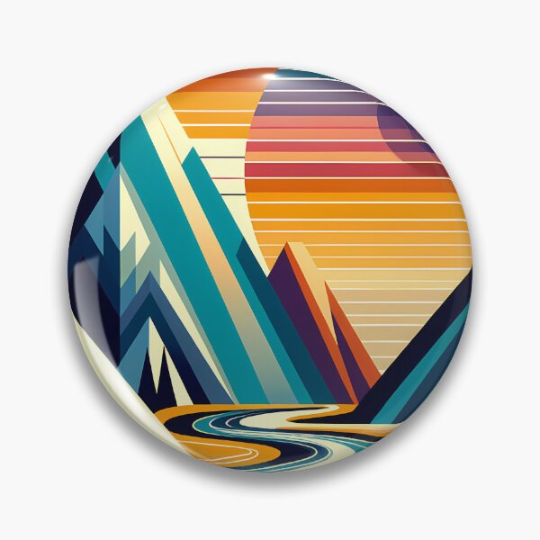 Item preview, Geometric Mountain Sunset Landscape designed and sold by InkSmithery.