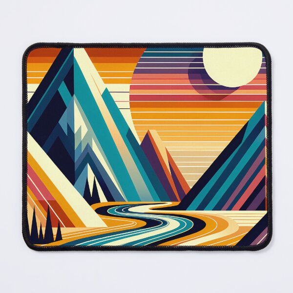 Item preview, Geometric Mountain Sunset Landscape designed and sold by InkSmithery.