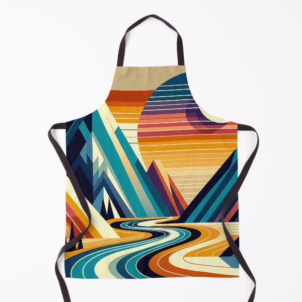 Item preview, Geometric Mountain Sunset Landscape designed and sold by InkSmithery.
