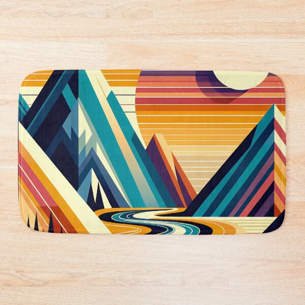 Item preview, Geometric Mountain Sunset Landscape designed and sold by InkSmithery.