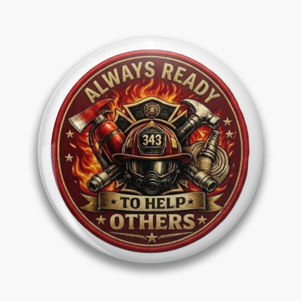 Item preview, Always Ready To Help Others - Premium Firefighter Hero Embroidered Patch Style designed and sold by Psychlee Best Finds.