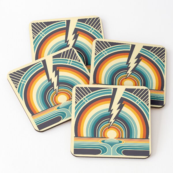 Item preview, Retro Rainbow Lightning Sunset designed and sold by InkSmithery.