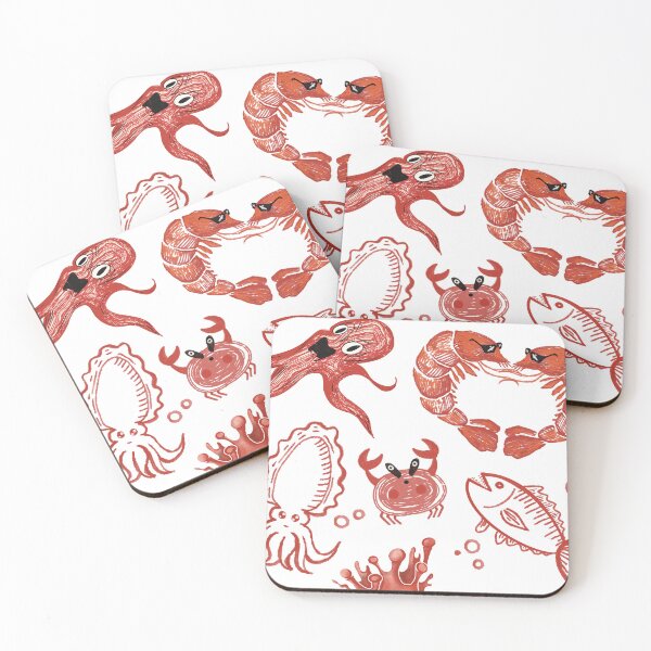 Item preview, Cute Red Sea Creatures Set designed and sold by Pryhozha.