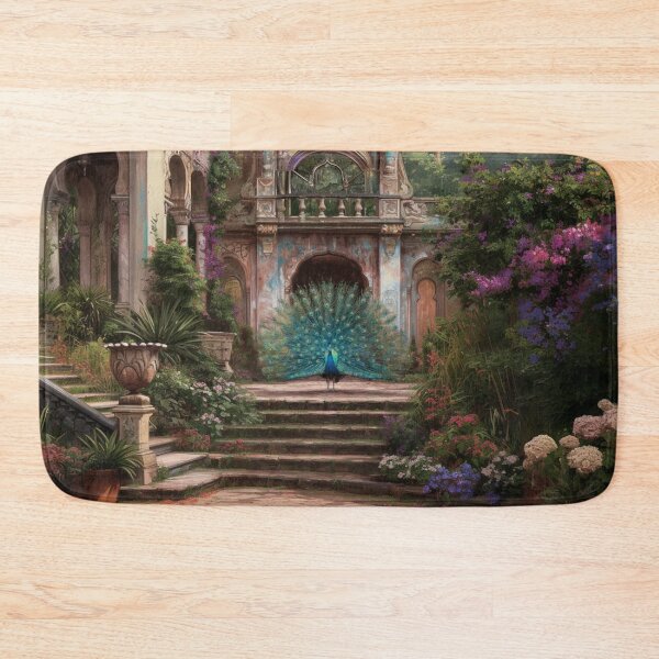 Item preview, A majestic Peacock displaying its full tail in a palace garden, Birds in Motion designed and sold by CDC40.