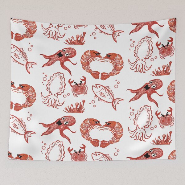 Item preview, Cute Red Sea Creatures Set designed and sold by Pryhozha.