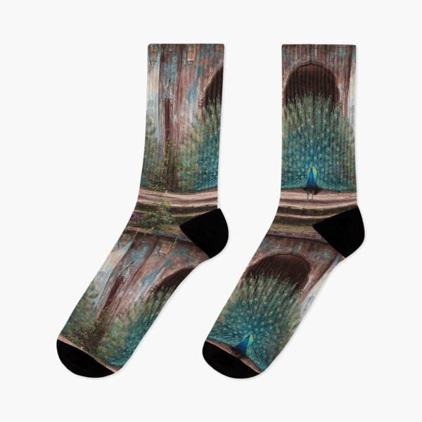Item preview, A majestic Peacock displaying its full tail in a palace garden, Birds in Motion designed and sold by CDC40.
