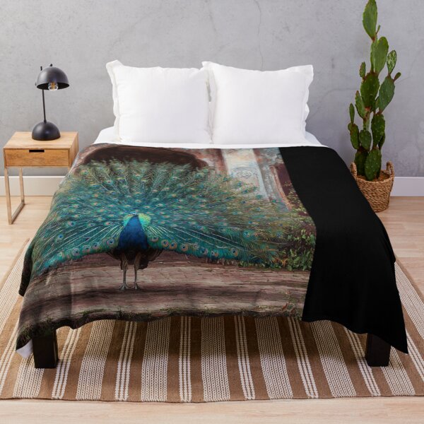 Item preview, A majestic Peacock displaying its full tail in a palace garden, Birds in Motion designed and sold by CDC40.