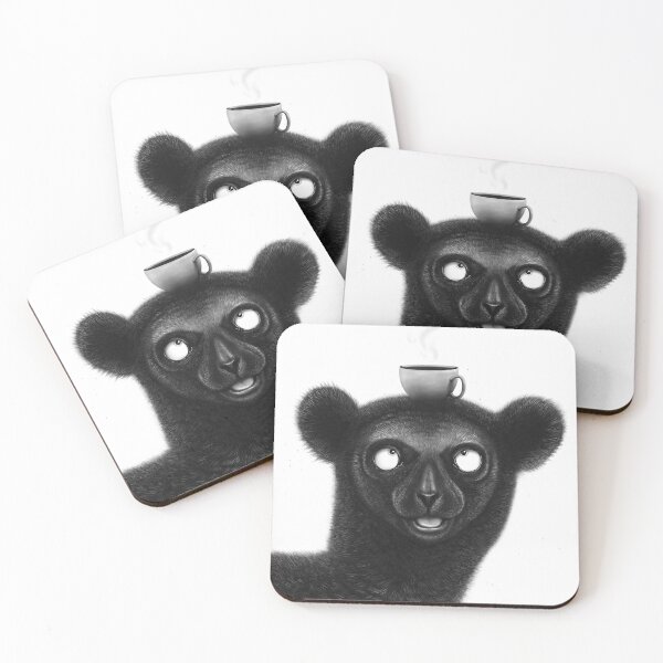 Item preview, Black lemur with coffee designed and sold by Valeriya Korenkova Kodamorkovkart.