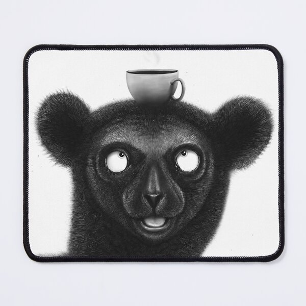 Item preview, Black lemur with coffee designed and sold by Valeriya Korenkova Kodamorkovkart.