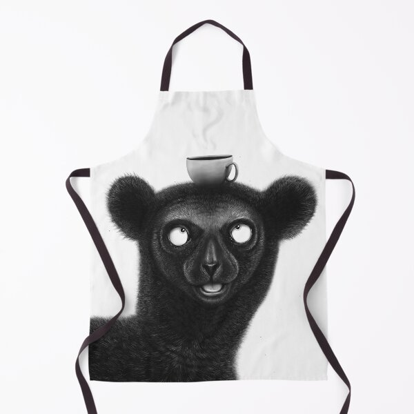 Item preview, Black lemur with coffee designed and sold by Valeriya Korenkova Kodamorkovkart.